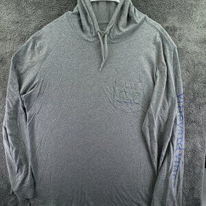 Vineyard Vines Hoodie Men Large Gray Pullover Lightweight Cotton Performance